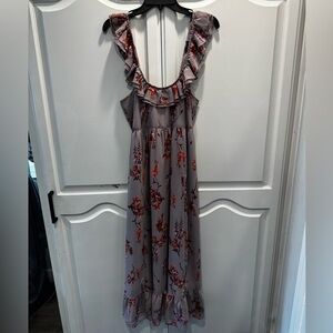 Chelsea28 Lavender Maxi Dress with Red Floral Print